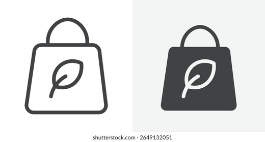 Icono de bolso ecológico Esquema de signo de Vector