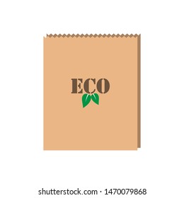 Eco bag icon. Paper bag vector isolated on white background