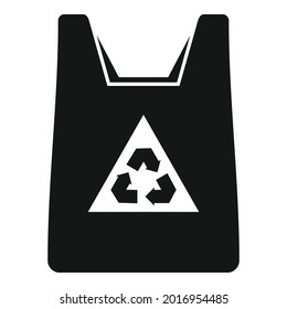 Eco bag icon simple vector. Handle bag. Fabric reusable