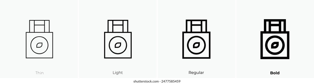eco bag icon. Thin, Light Regular And Bold style design isolated on white background