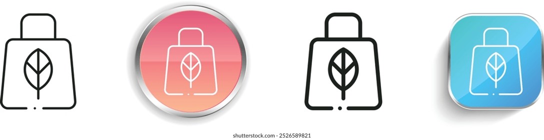 eco bag icon. Thin Linear, Regular and Button Style Design Isolated On White Background