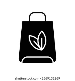 Eco bag icon Vector flat thin line illustration