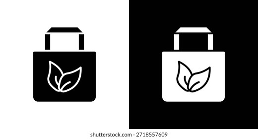 Ilustración vectorial de iconos de bolso ecológico - iconos vectoriales de estilo negro de alta calidad