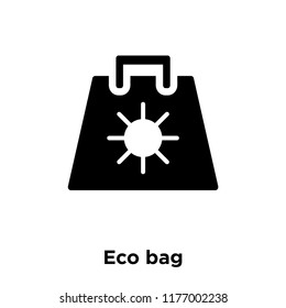 Eco bag icon vector isolated on white background, logo concept of Eco bag sign on transparent background, filled black symbol