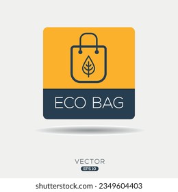 (Eco bag) Icon, Vector sign.