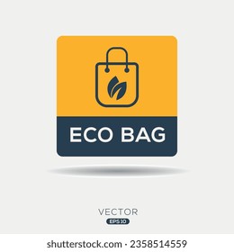 (Eco-Tasche) Symbol, Vektorzeichen.