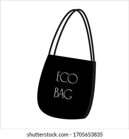 Eco bag icon. White background. Flat style