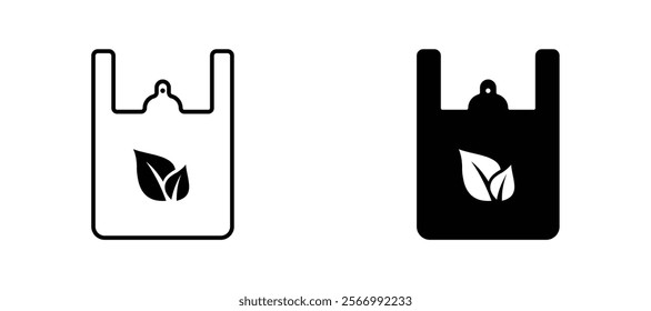 ECO bag icons in outline and fill. vector illustration for ui.