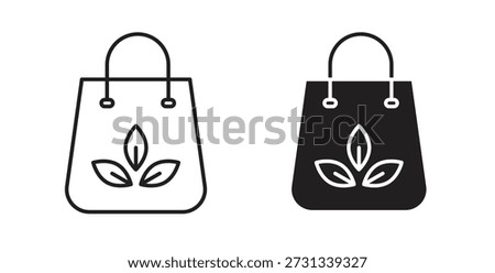 Eco bag icons. Outline icons vector collection. flat illustrations