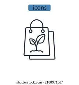 eco bag icons  symbol vector elements for infographic web