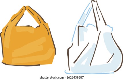 Eco bag　Plastic bag  illustration
