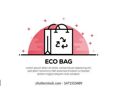 ECO BAG AND ILLUSTRATION ICON CONCEPT