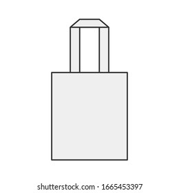Bolsa ecológica aislada en segundo plano. Bolsa de compra, ilustración vectorial, plantilla de esbozo plano