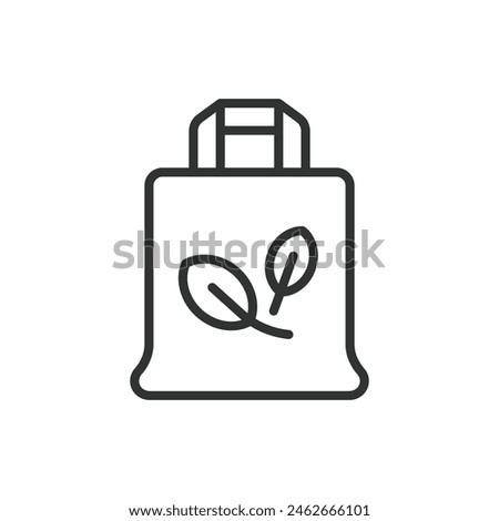 Eco bag, in line design. Eco, bag, reusable, tote, sustainable, eco-friendly on white background vector. Eco bag editable stroke icon.