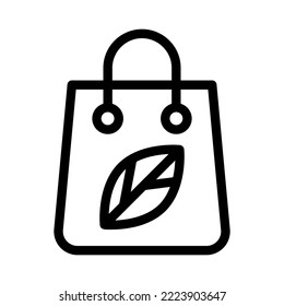 eco bag line icon illustration vector graphic