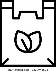 Icono de la línea de la bolsa ecológica - Icono único, vector