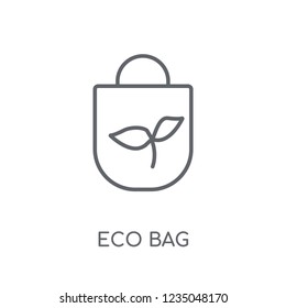 Eco bag linear icon. Modern outline Eco bag logo concept on white background from Ecology collection. Suitable for use on web apps, mobile apps and print media.