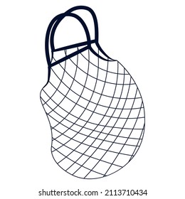 Eco bag mesh string bag. Ecological concept. Reusable shopping bag. Vector illustration