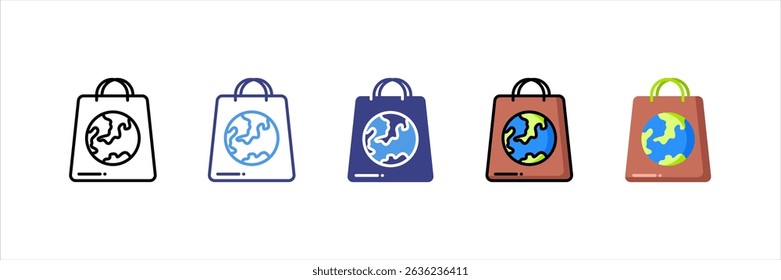 Eco Bag Multi Style Icon Set
