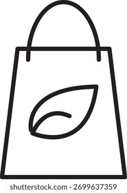 Eco-Beutel-Umriss-Symbol, Vektor