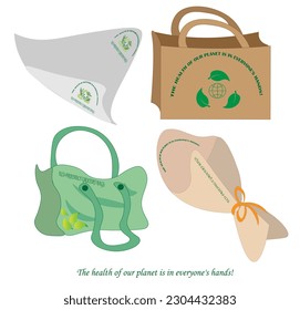 Öko-Tüten Verpackung Ökologie , Öko-Paket, Modernes flaches Vektorkonzept Illustration eines Papiertüten ökologischen Lifestyle.