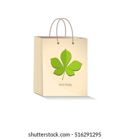 eco bag. paper packaging.vector object on white background.shopping item.environmental material.