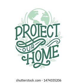 Eco bag print for cloth design. Retail advertising. Lettering quote for environment concept. Organic design template. Typography vector illustration.