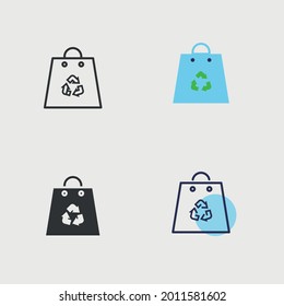 eco bag recycle shopping bag vector icon carrier bag