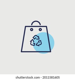 eco bag recycle shopping bag vector icon carrier bag