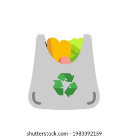 Eco bag, Bag with recycling symbol - Vector