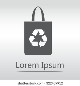 Eco bag, Bag with recycling symbol - Vector.