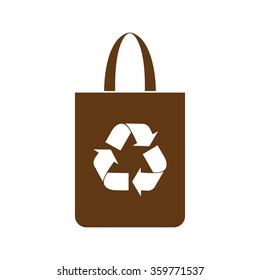 Eco bag, Bag with recycling symbol - Vector illustration