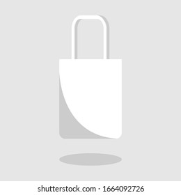 Eco bag with shadow isolated. Shopping bag, vector illustration flat 