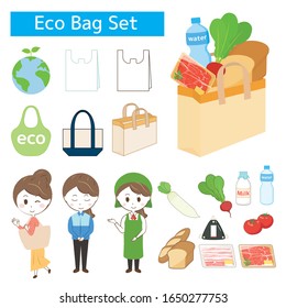 Eco bag and shopping set