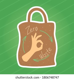 Eco bag with slogan zero waste