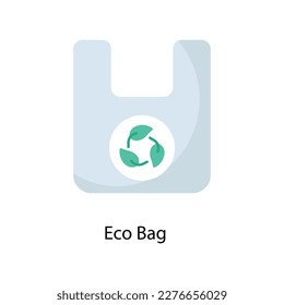 Eco Bag Vector Flat Icons. Simple stock illustration stock