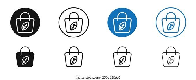 ECO bag vector icon in black and blue colors