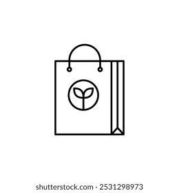 ECO Bag vector icon isolated. line style.