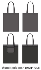 ECO BAG vector illustration flat sketches template	