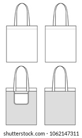 ECO BAG vector illustration flat sketches template	