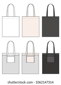 ECO BAG vector illustration flat sketches template	