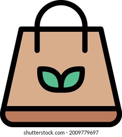 Eco bag vector line colour icon