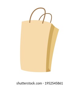Eco bag vector. Paper bag on white background. Recycle bag vector.