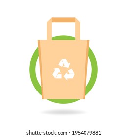 Eco-Beutel Vektor. Papiertüte auf weißem Hintergrund. Beutel-Vektorgrafik wiederverwerten.
