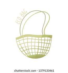 Eco bag vector. Zero waste. Green.