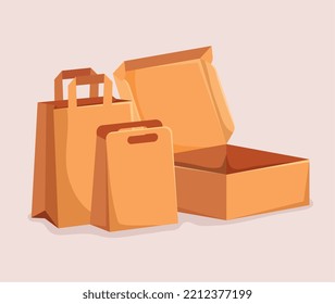 eco bags and box packaging