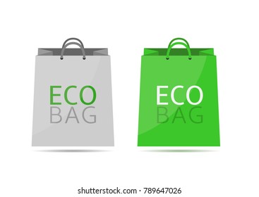 Eco bags. Green nature recycle concept, Vector illustration