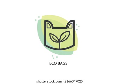 eco bags icon vector illustration 