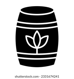 Eco Barrel Vector Glyph Icon For Personal And Commercial Use.
