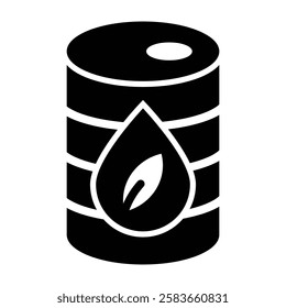 Eco Barrel Vector Glyph Icon Vector Design
